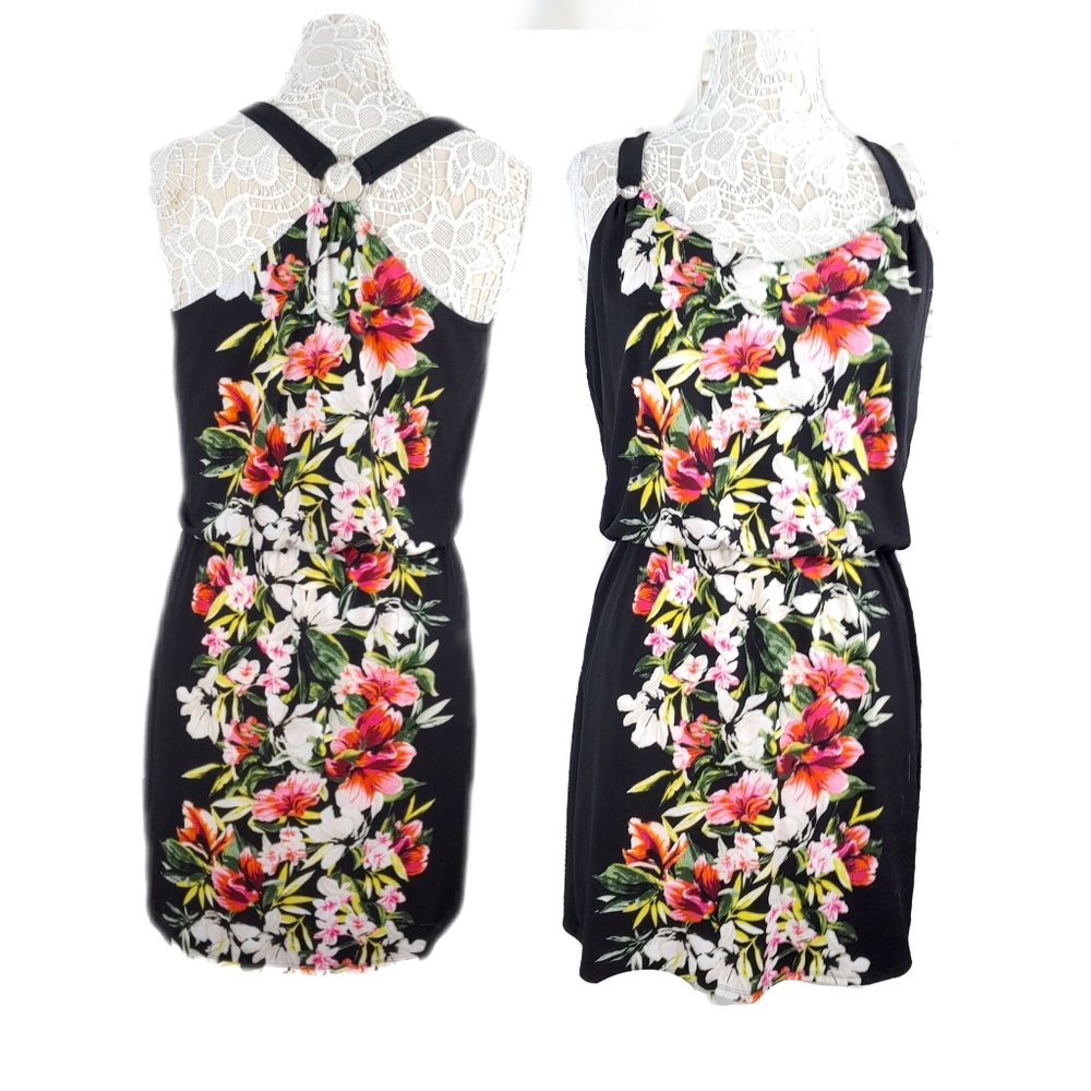 White House Black Market Wmn M Flowery Tunic Dress - Picture 1 of 5